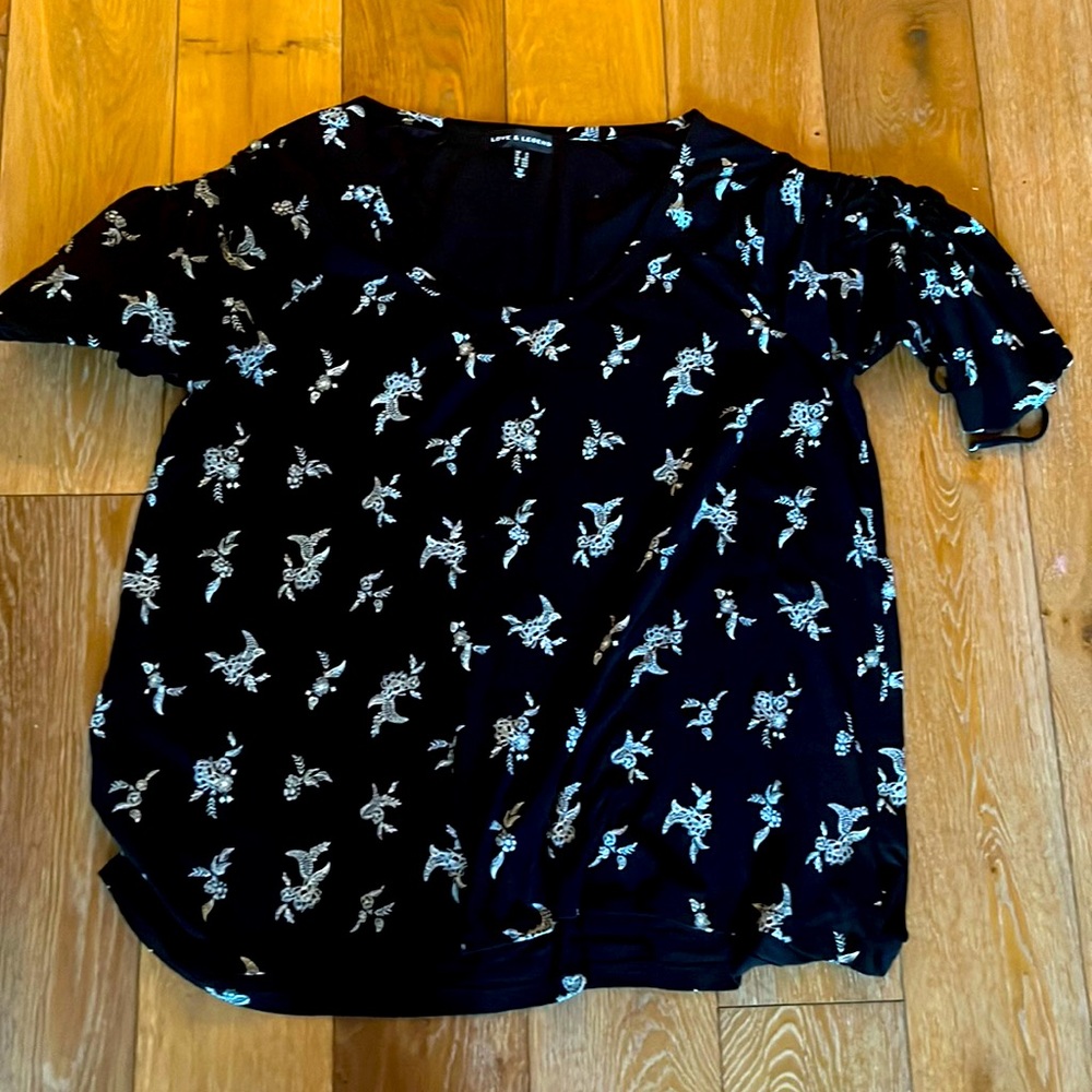 Love and legend 2 x black cotton shirt with ties on sleeves